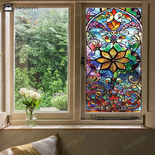 Retro Stained Static Frosted Privacy Film