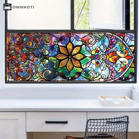 Retro Stained Static Frosted Privacy Film