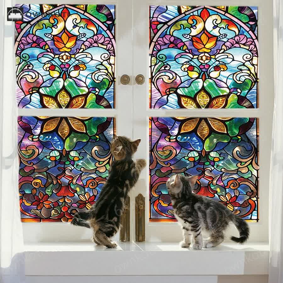 Retro Stained Static Frosted Privacy Film
