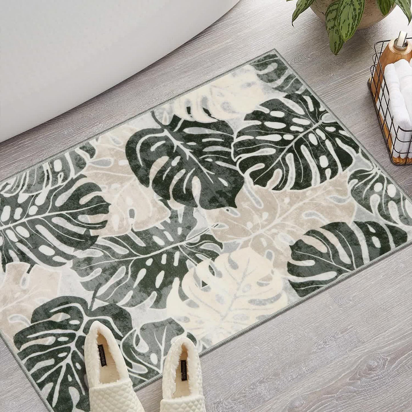 Tropical Color Leaves Flowers Rug