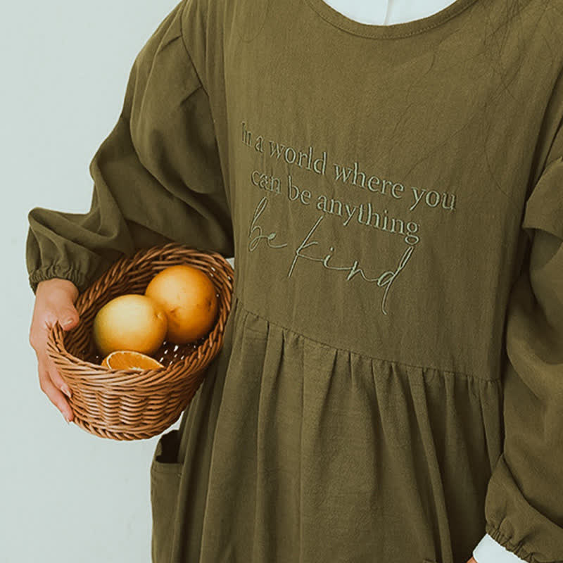 Long Sleeve Loose Breathable Kitchen Apron