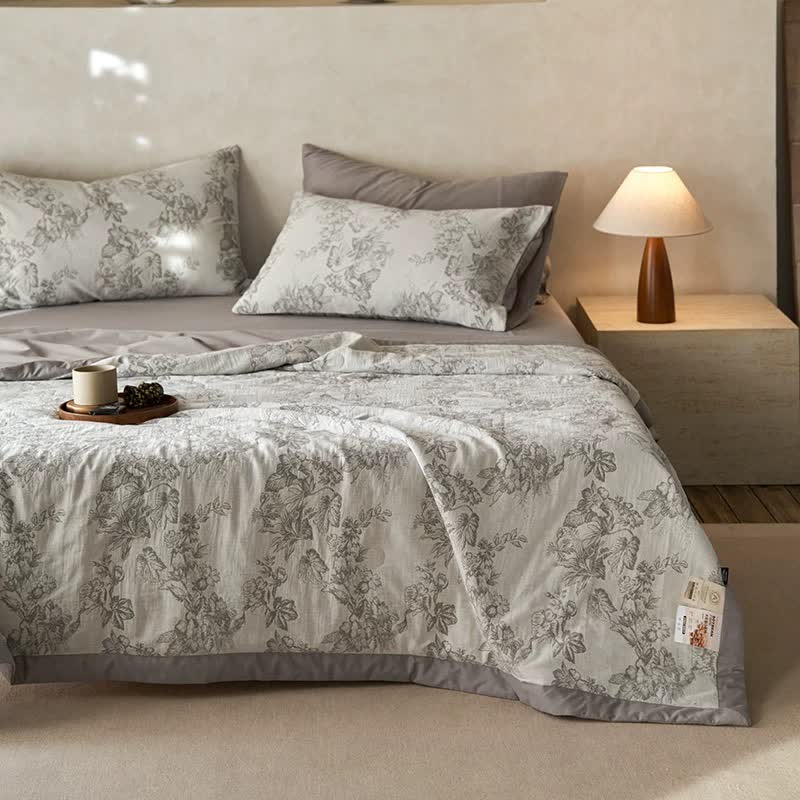 Double Layer Gauze Floral Cotton Bedding