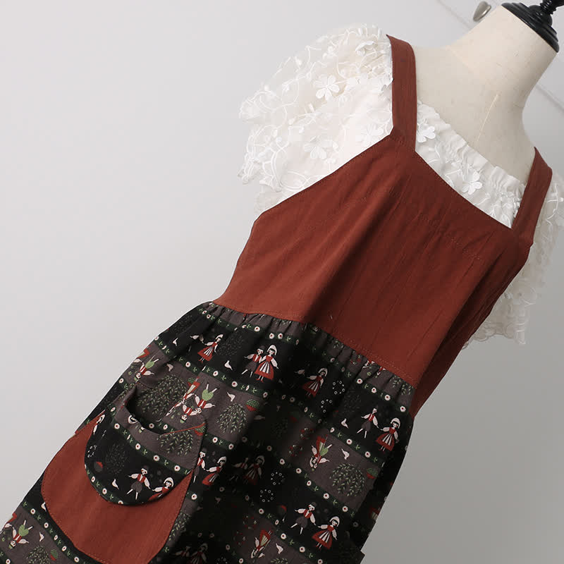 Vintage Pattern Home Kitchen Cotton Apron