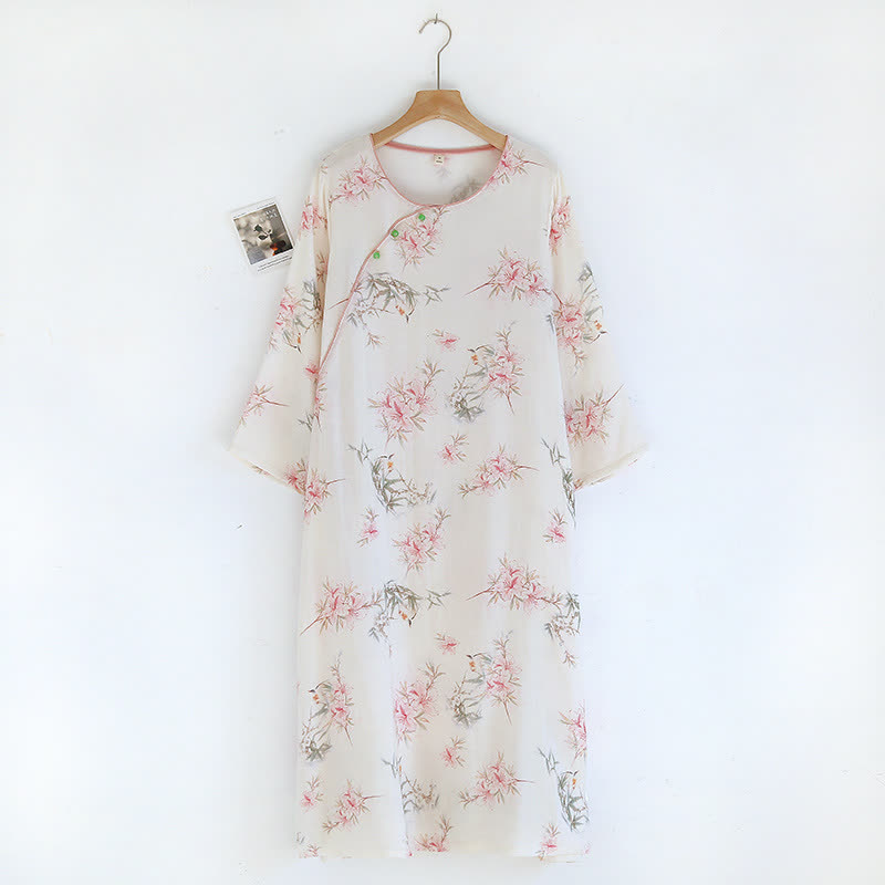 Elegant Cherry Blossom Branch Leaf Loungewear