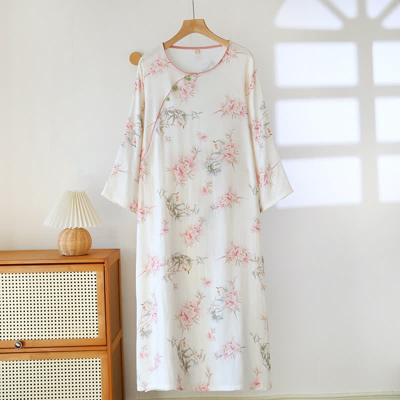 Elegant Cherry Blossom Branch Leaf Loungewear