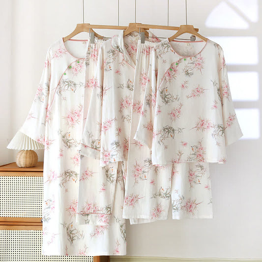 Elegant Cherry Blossom Branch Leaf Loungewear