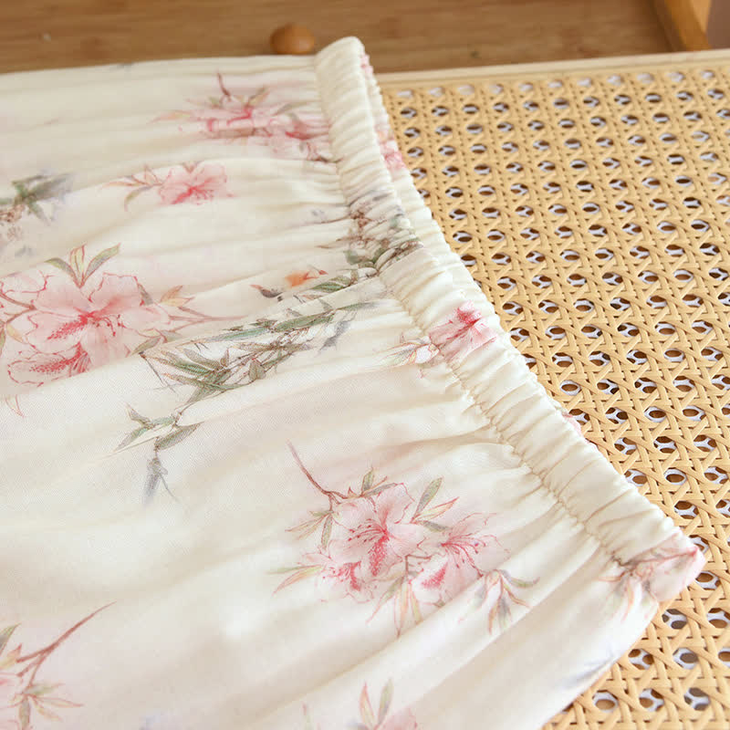 Elegant Cherry Blossom Branch Leaf Loungewear