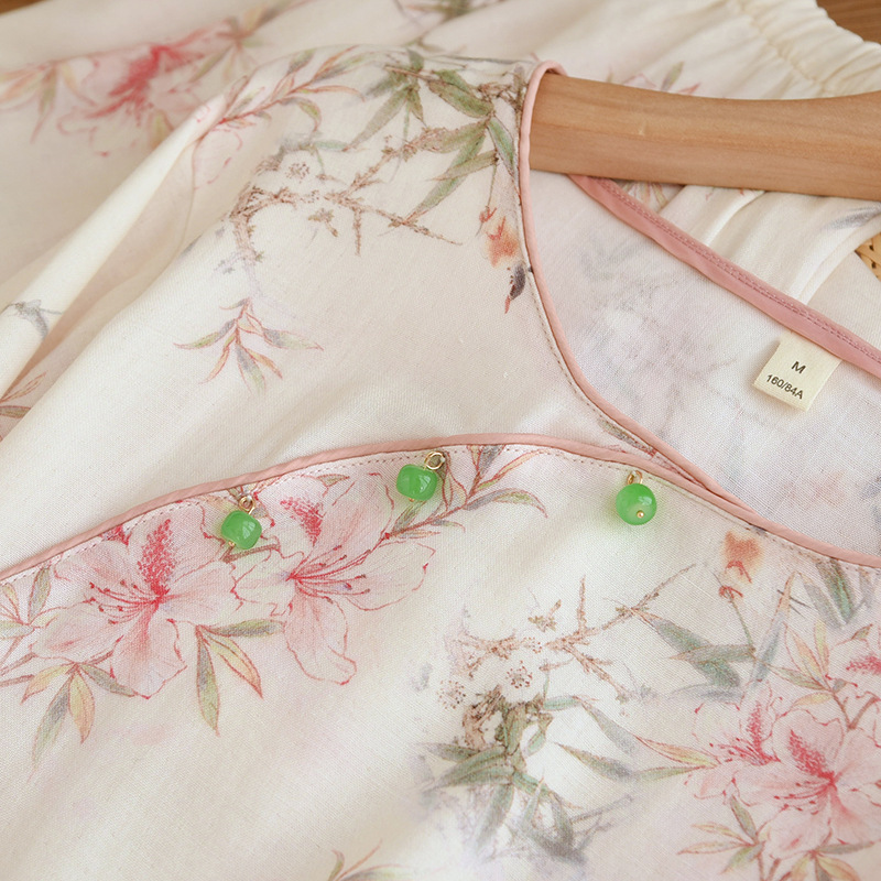 Elegant Cherry Blossom Branch Leaf Loungewear