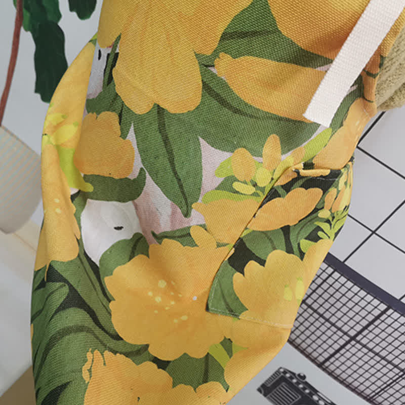 Vintage Cotton Linen Daisy Animal Apron
