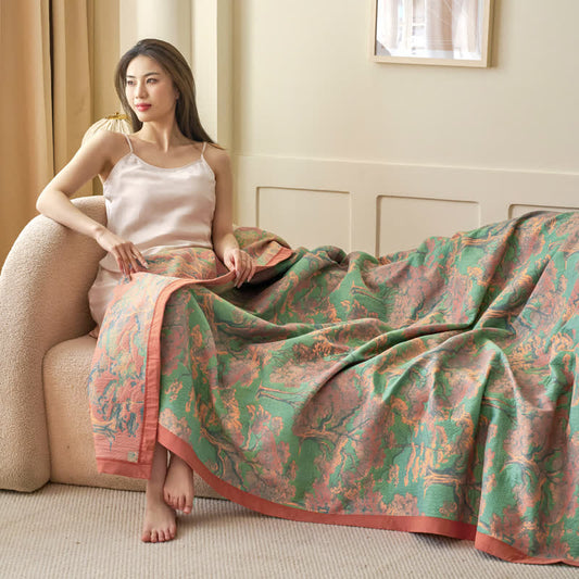 Yarn-dyed Forest Series Cotton Gauze Blanket