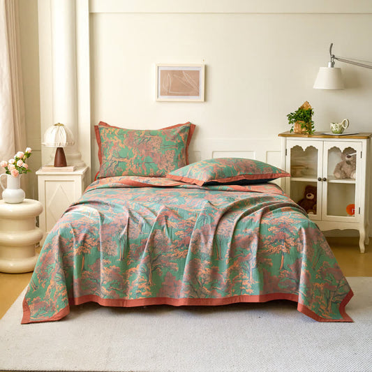 Forest Series Cotton Gauze Reversible Quilt