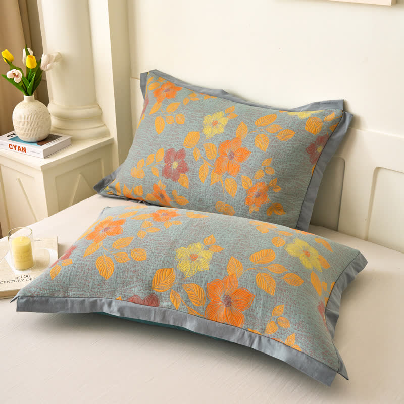 Yarn-dyed Refresh Floral Cotton Gauze Quilt