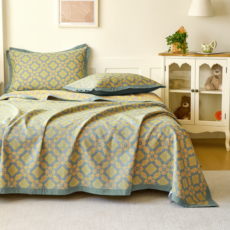 Retro Cotton Gauze Yarn-dyed Jacquard Quilt