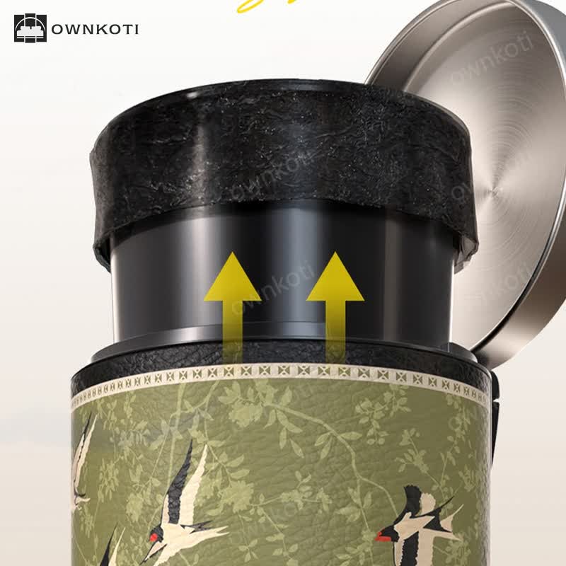 Rural Stainless Steel Leather Durable Trash Bin