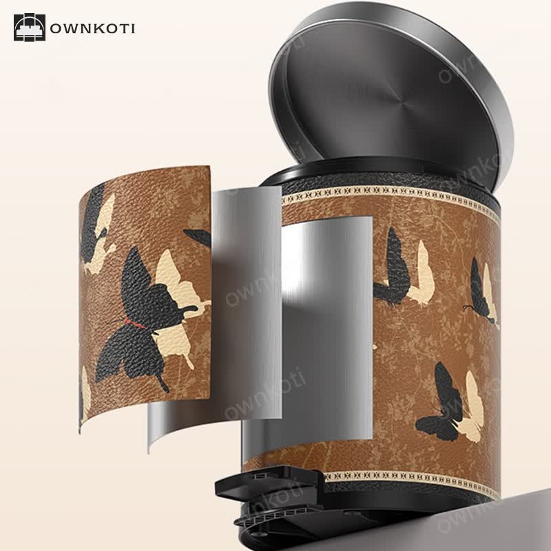 Rural Stainless Steel Leather Durable Trash Bin