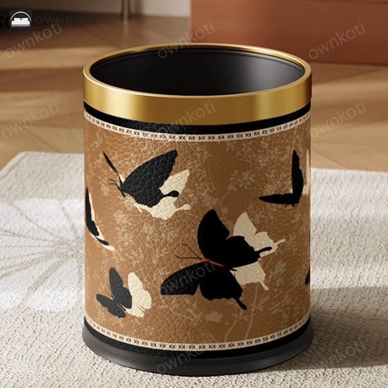 Rural Stainless Steel Leather Durable Trash Bin