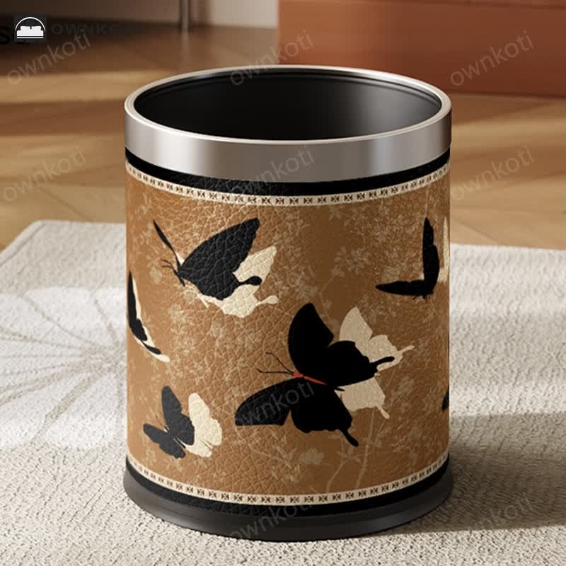 Rural Stainless Steel Leather Durable Trash Bin