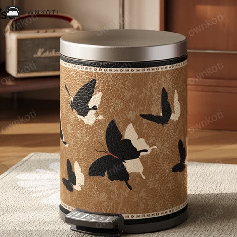 Rural Stainless Steel Leather Durable Trash Bin