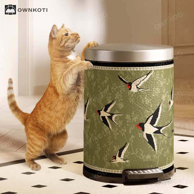 Rural Stainless Steel Leather Durable Trash Bin