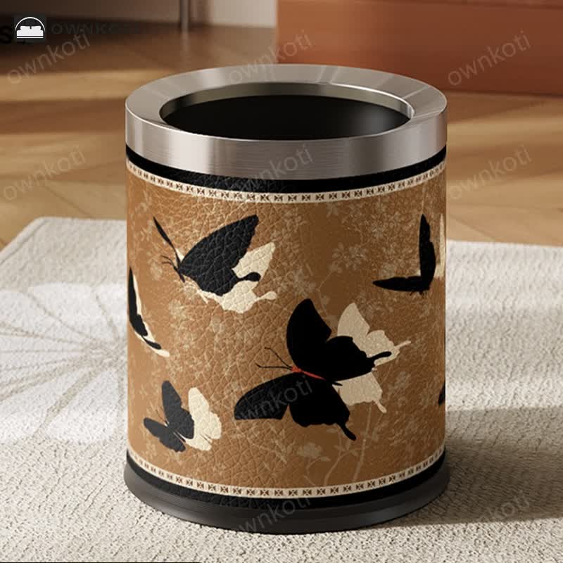 Rural Stainless Steel Leather Durable Trash Bin
