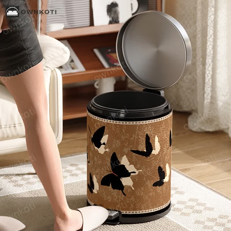 Rural Stainless Steel Leather Durable Trash Bin