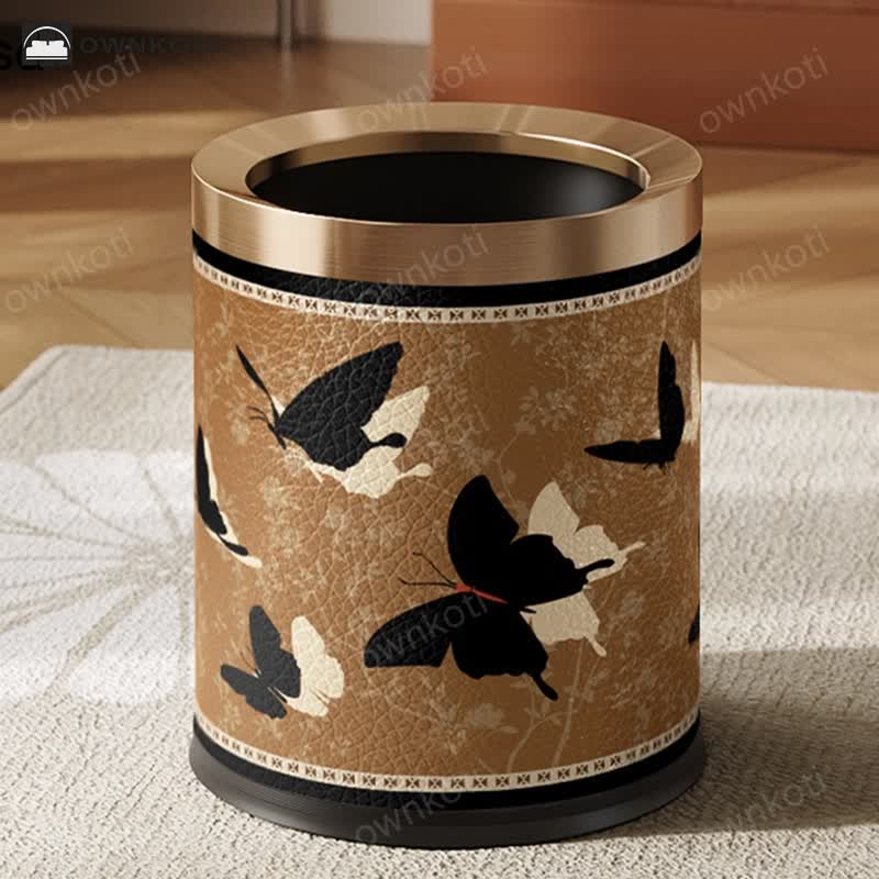Rural Stainless Steel Leather Durable Trash Bin