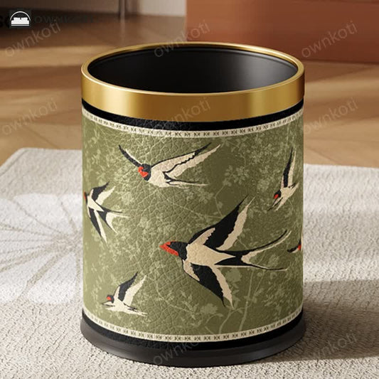 Rural Stainless Steel Leather Durable Trash Bin