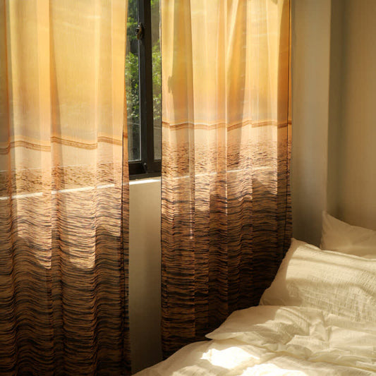 Orange Lake Sheer Gauze Chiffon Curtain