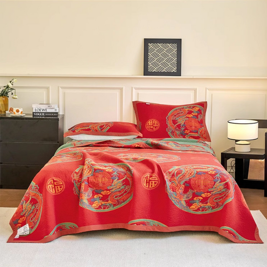 Vintage Three Layer Cotton Gauze Reversible Quilt