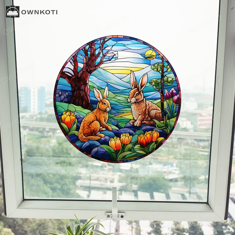 Easter Bunny Removable Static Window Sticker