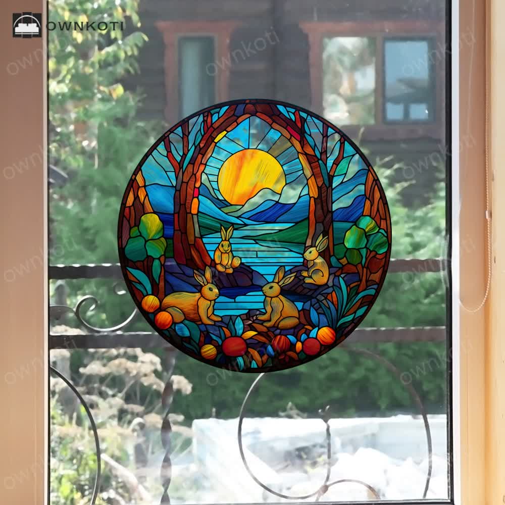 Easter Bunny Removable Static Window Sticker