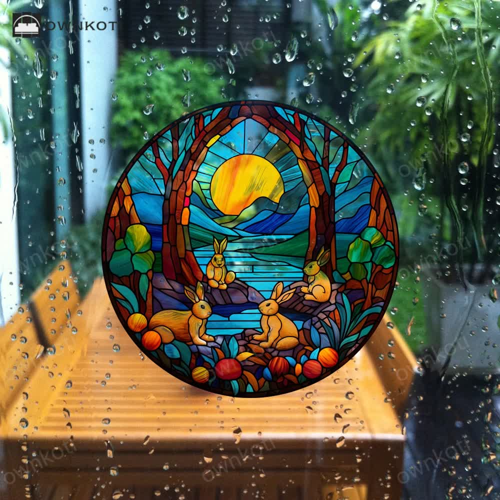 Easter Bunny Removable Static Window Sticker