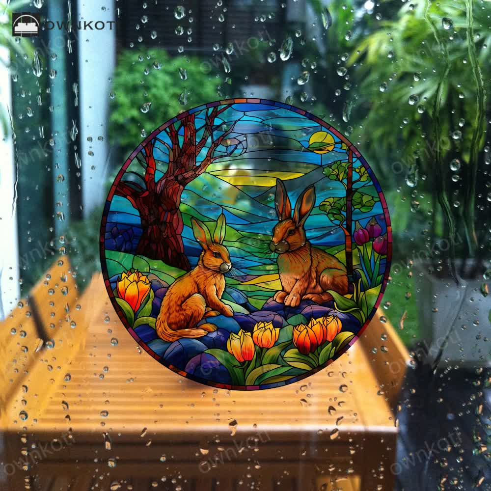 Easter Bunny Removable Static Window Sticker