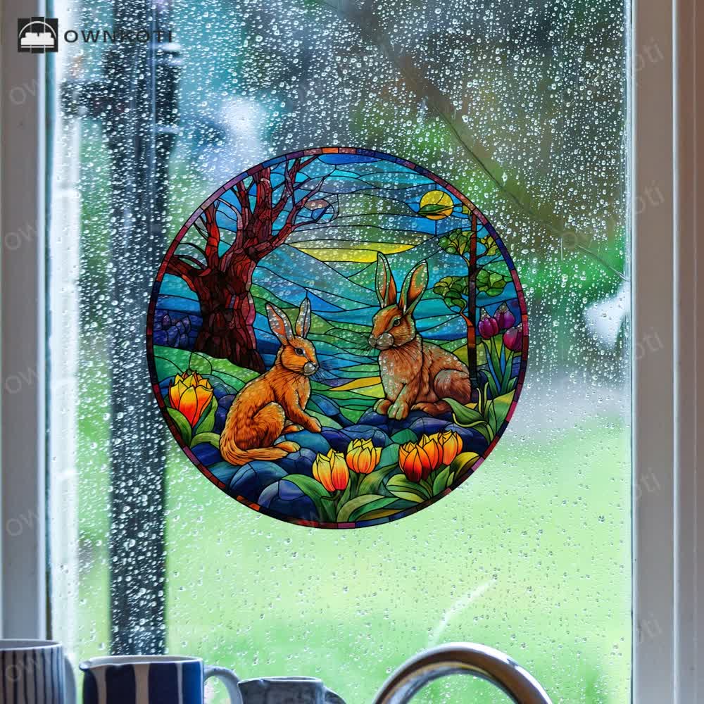Easter Bunny Removable Static Window Sticker