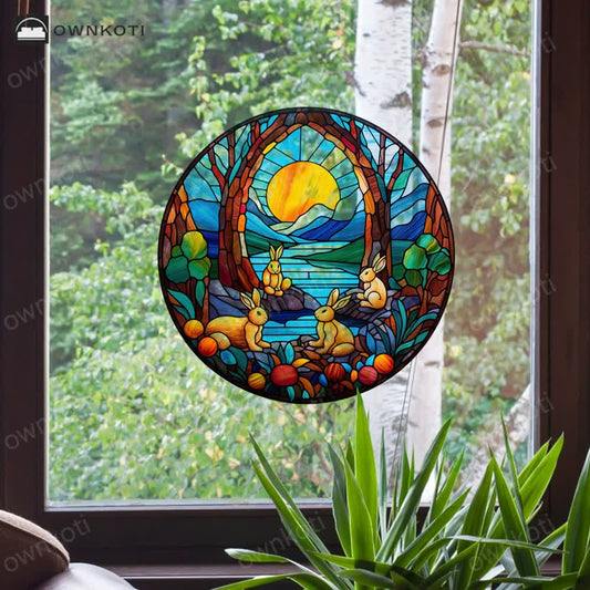 Easter Bunny Removable Static Window Sticker