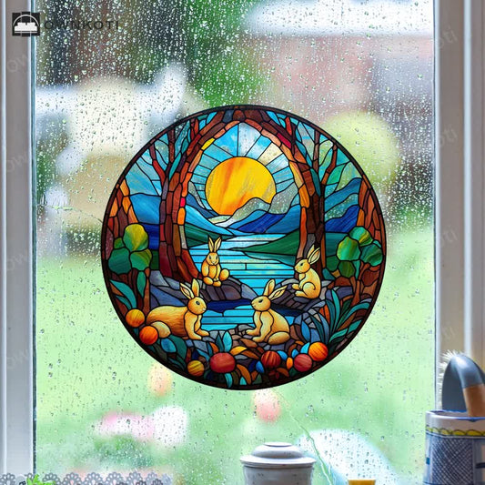 Easter Bunny Removable Static Window Sticker