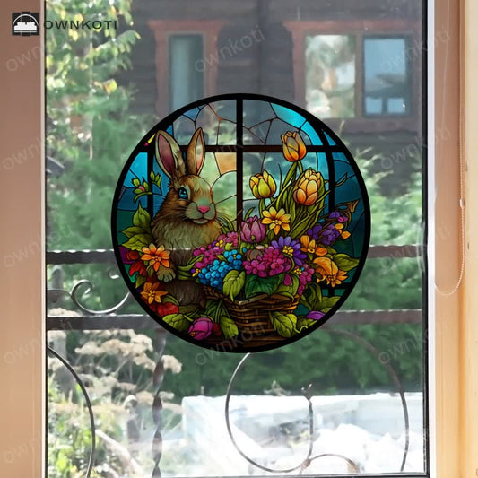 Easter Bunny Decorative Static Window Sticker