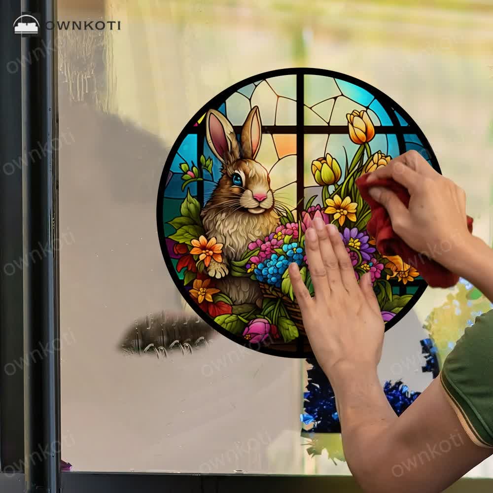 Easter Bunny Decorative Static Window Sticker