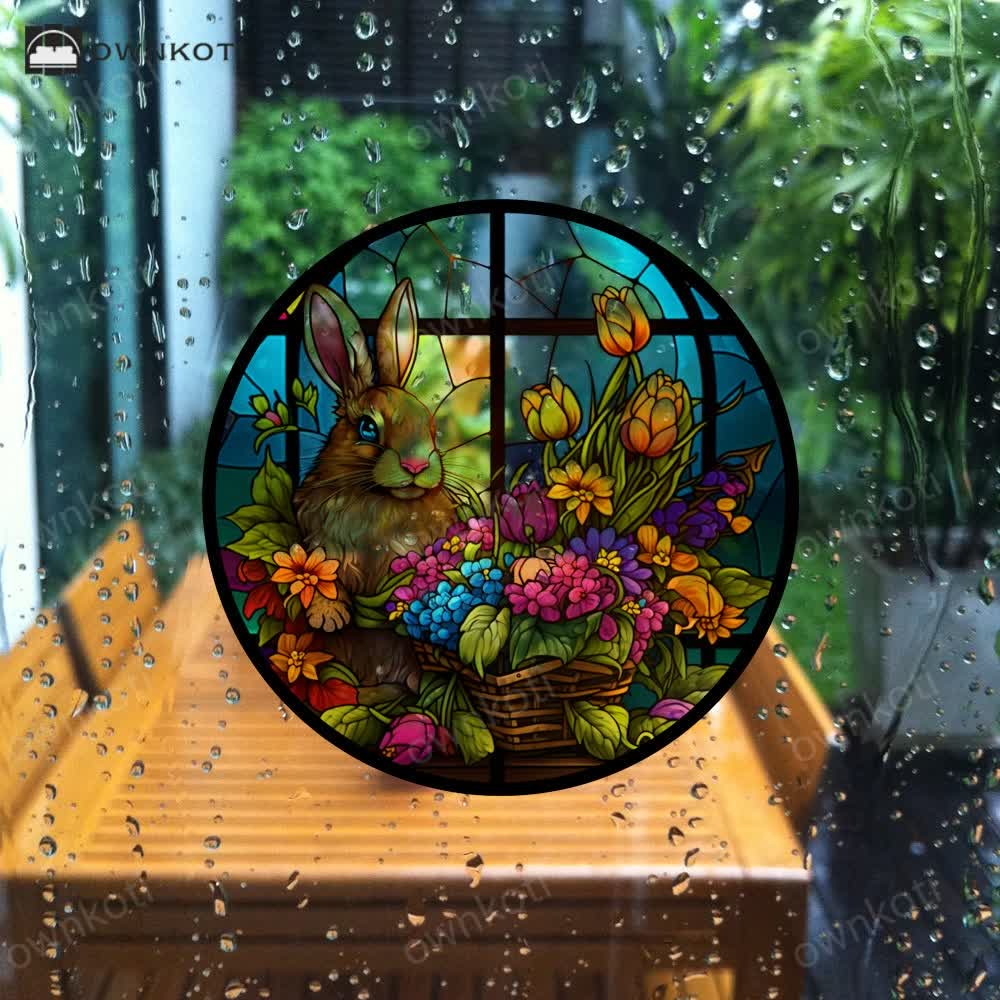 Easter Bunny Decorative Static Window Sticker