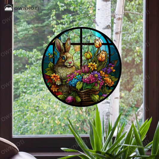 Easter Bunny Decorative Static Window Sticker