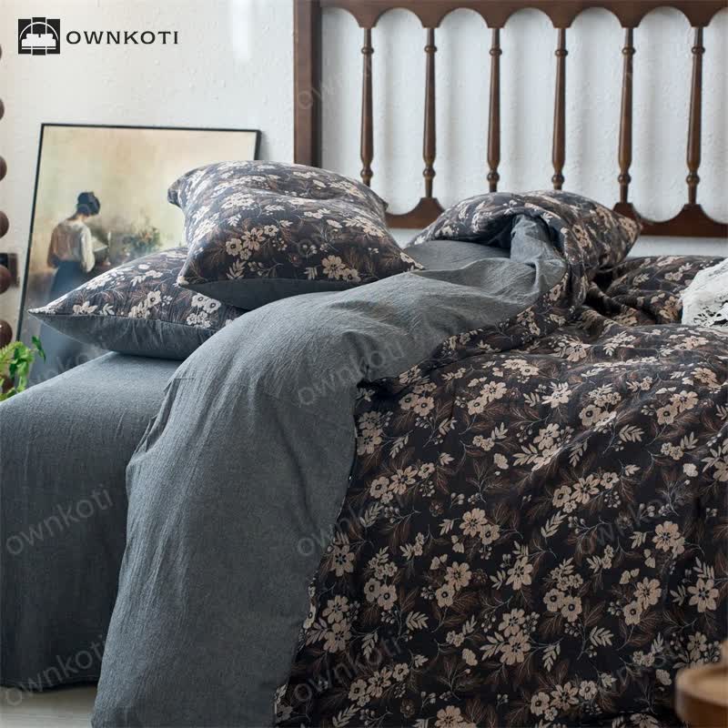 Yarn-dyed Double Layer Gauze Bedding Set (4PCS)