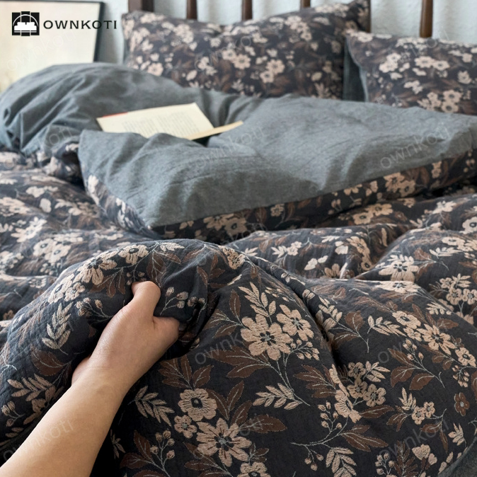 Yarn-dyed Double Layer Gauze Bedding Set (4PCS)