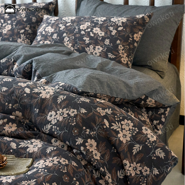 Yarn-dyed Double Layer Gauze Bedding Set (4PCS)