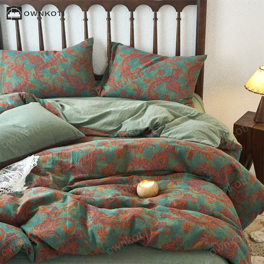 Vintage Paisley Gauze Duvet Cover Bedding Set (4PCS)