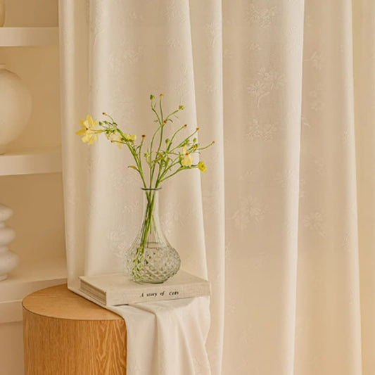 French Jacquard Floral Sheer Curtain