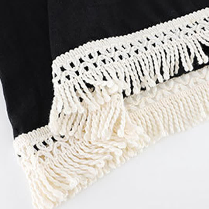 Loose Bamboo Cotton Tassel Loungewear Set