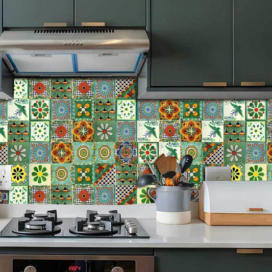 Vintage Green Decorative Peel & Stick Wall Stickers