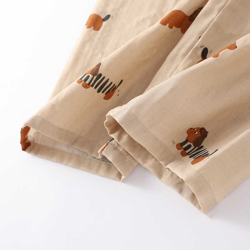 Pure Cotton Cute Dog Couple Pajama Set - image 7