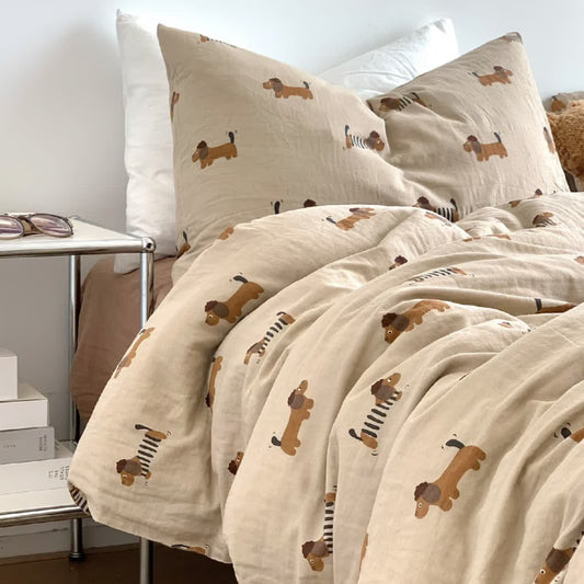 Dachshund Cotton Gauze Duvet Cover Bedding