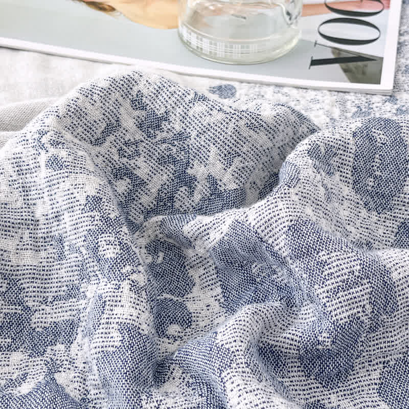 Three Layers Leopard Print Cotton Gauze Quilt